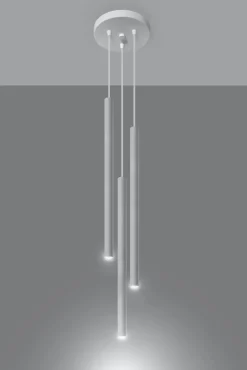 Sollux Pendelleuchte Weiß Metall 3-flammig G9 PETERA Küche* Hängelampen|Esszimmer Lampen