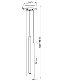 Sollux Pendelleuchte Weiß Metall 3-flammig G9 PETERA Küche* Hängelampen|Esszimmer Lampen