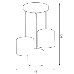 Outlet Luminex Pendelleuchte Weiß Stoff Metall E27 B:45 cm blendarm