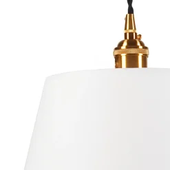 Lamkur Pendelleuchte Weiß Stoff Schirm Ø 30 cm Vintage* Vintage Lampen|Stofflampen