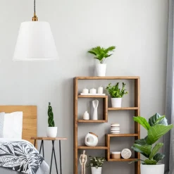 Lamkur Pendelleuchte Weiß Stoff Schirm Ø 30 cm Vintage* Vintage Lampen|Stofflampen