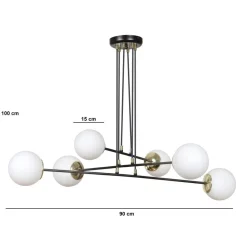 Sale Emibig Pendelleuchte Weiß verstellbar Modern 6x E27 Wohnzimmer