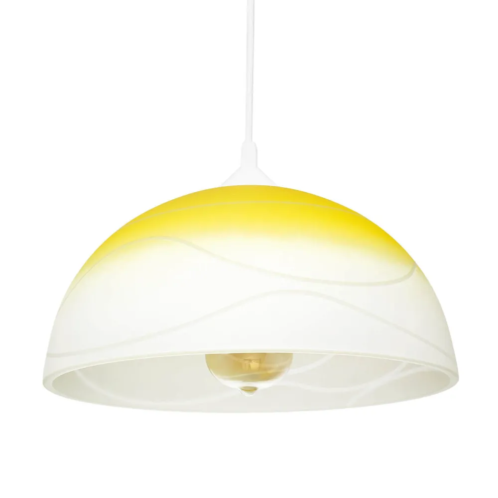 Clearance Lamkur Pendelleuchte Wohnzimmer Esstisch Gelb Glas rund