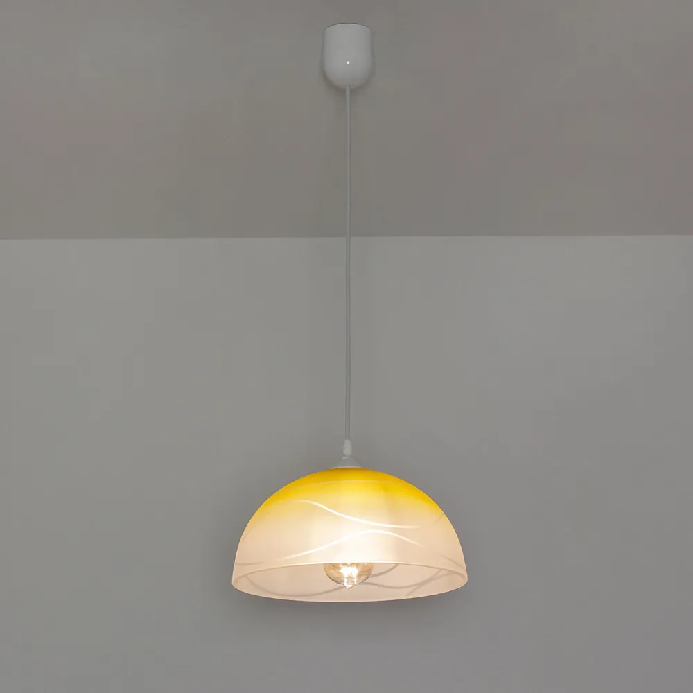 Clearance Lamkur Pendelleuchte Wohnzimmer Esstisch Gelb Glas rund