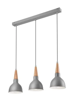 Lamkur Pendelleuchte Wohnzimmertisch Grau Holz 3-flammig* Lampen Aus Aller Welt|Skandinavische Lampen