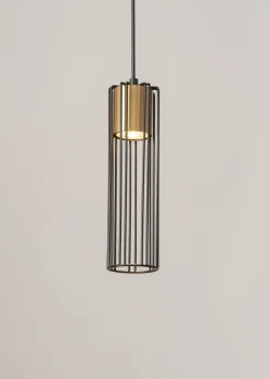 Sigma Pendelleuchte Zylinder Schwarz Gold GU10 akzentuiert* Hängelampen|Moderne Lampen