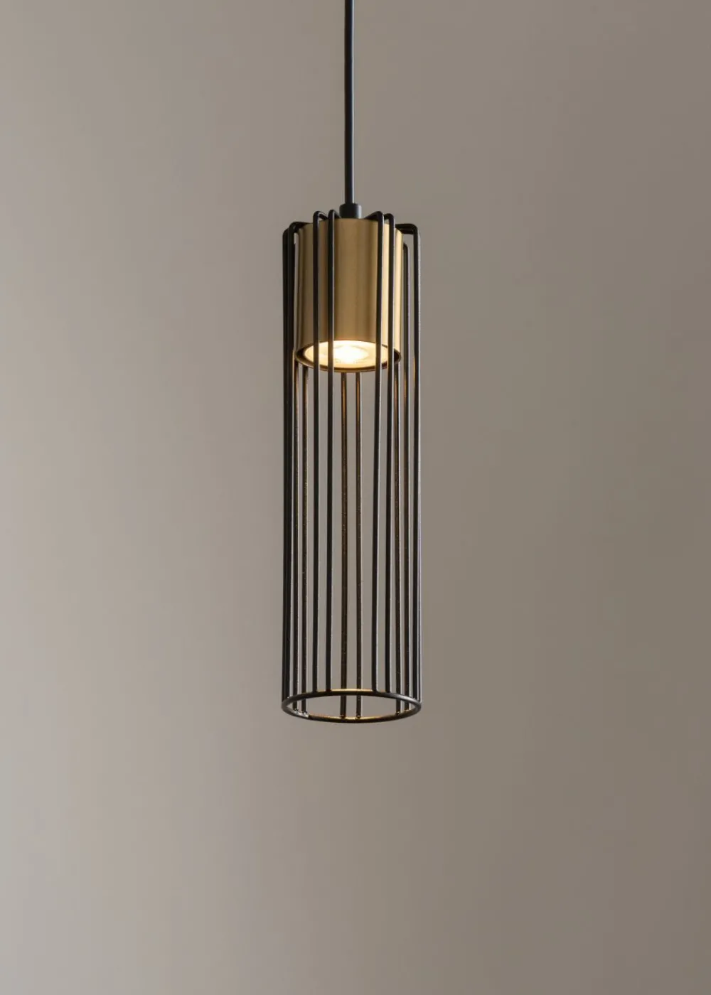 Sigma Pendelleuchte Zylinder Schwarz Gold GU10 akzentuiert* Hängelampen|Moderne Lampen