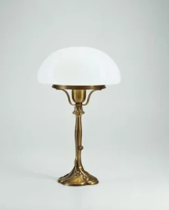 Berliner Messingleuchten Pilzleuchte Premium Glas Messing E27 39 cm Jugendstil* Wohnzimmerlampen|Metall Lampen