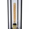 Pollerleuchte Außen Glas Metall Schwarz E27 IP54 50 cm* Wegeleuchten|Metall Lampen
