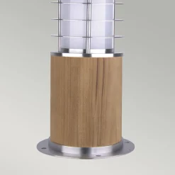 Elstead Pollerleuchte Edelstahl Holz 24cm Skandinavisch IP55 E27* Außenleuchten Antik|Wegeleuchten