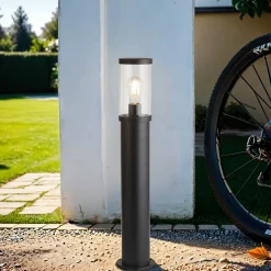 Discount Searchlight Pollerleuchte IP44 73 cm E27 Schwarz Klar Garten Weg