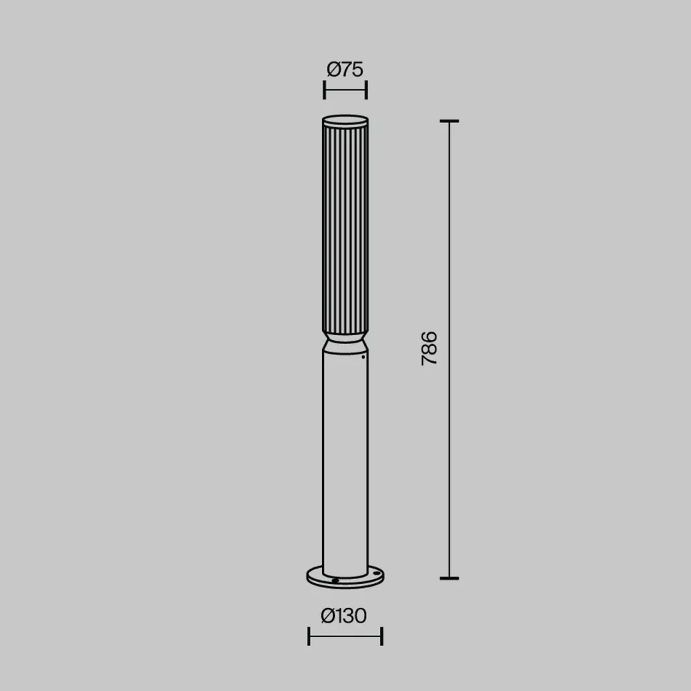 Maytoni Pollerleuchte LED Aluminium Glas 78,5 cm IP65 rund* Moderne Außenleuchten|Wegeleuchten