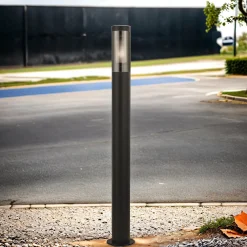 Searchlight Pollerleuchte Schwarz Rauchgrau IP44 E27 90 cm Edelstahl* Metall Lampen|Wegeleuchten