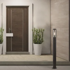 Searchlight Pollerleuchte Schwarz Rauchgrau IP44 E27 90 cm Edelstahl* Metall Lampen|Wegeleuchten