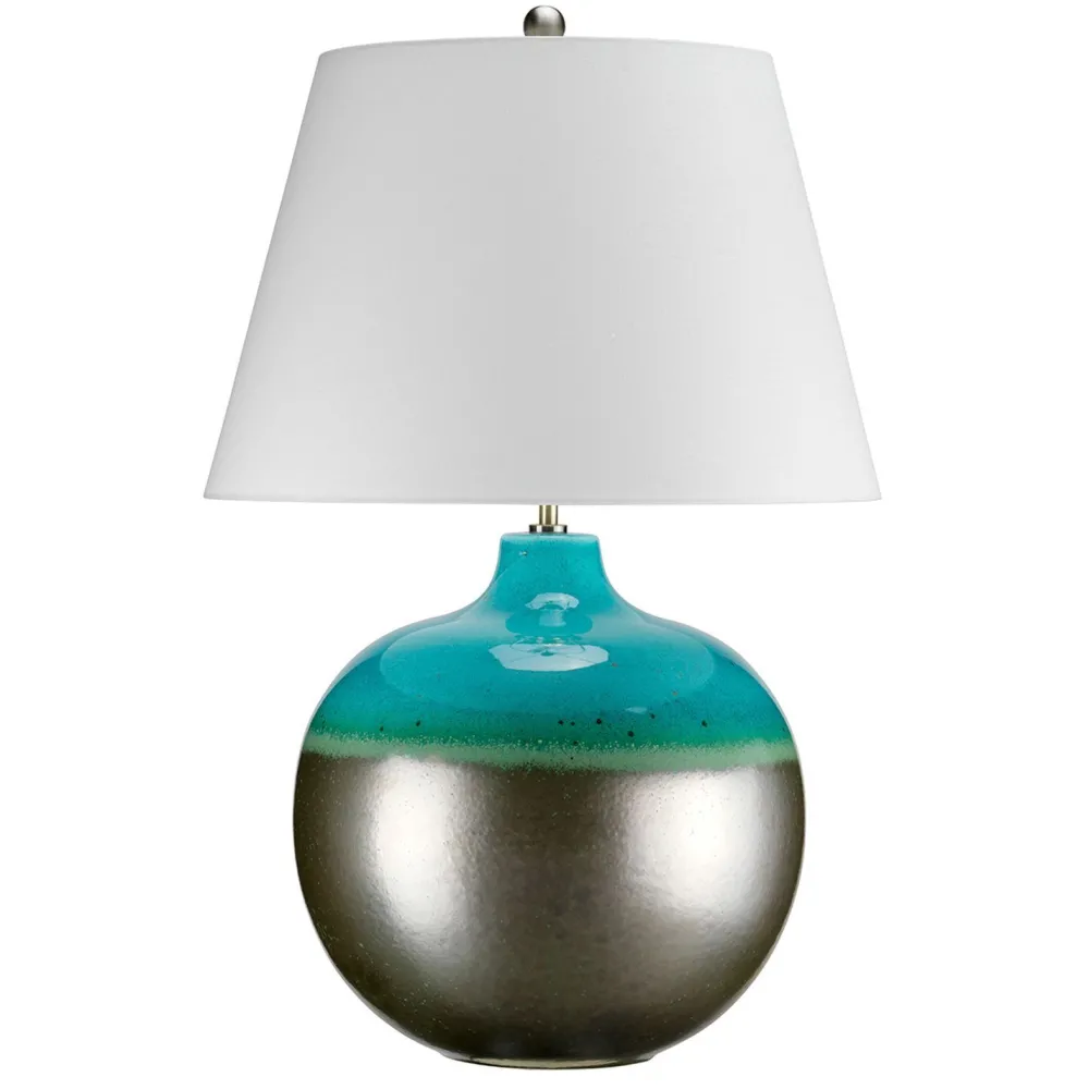 Elstead Porzellan Tischleuchte LARA Türkis H:71cm Lampe* Tischlampen|Schlafzimmer Lampen