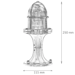Online Lido Premium Außenlampe Messing Glas IP54 Garten Weg