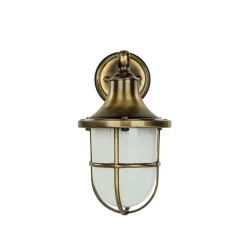 Lido Premium Außenwandleuchte Antik Messing Riffelglas* Rustikale Lampen|Metall Lampen