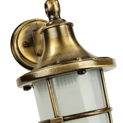 Lido Premium Außenwandleuchte Antik Messing Riffelglas* Rustikale Lampen|Metall Lampen