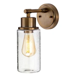 Elstead Premium Badlampe JUNIS in Messing Regenglas IP44* Glaslampen|Designerlampen