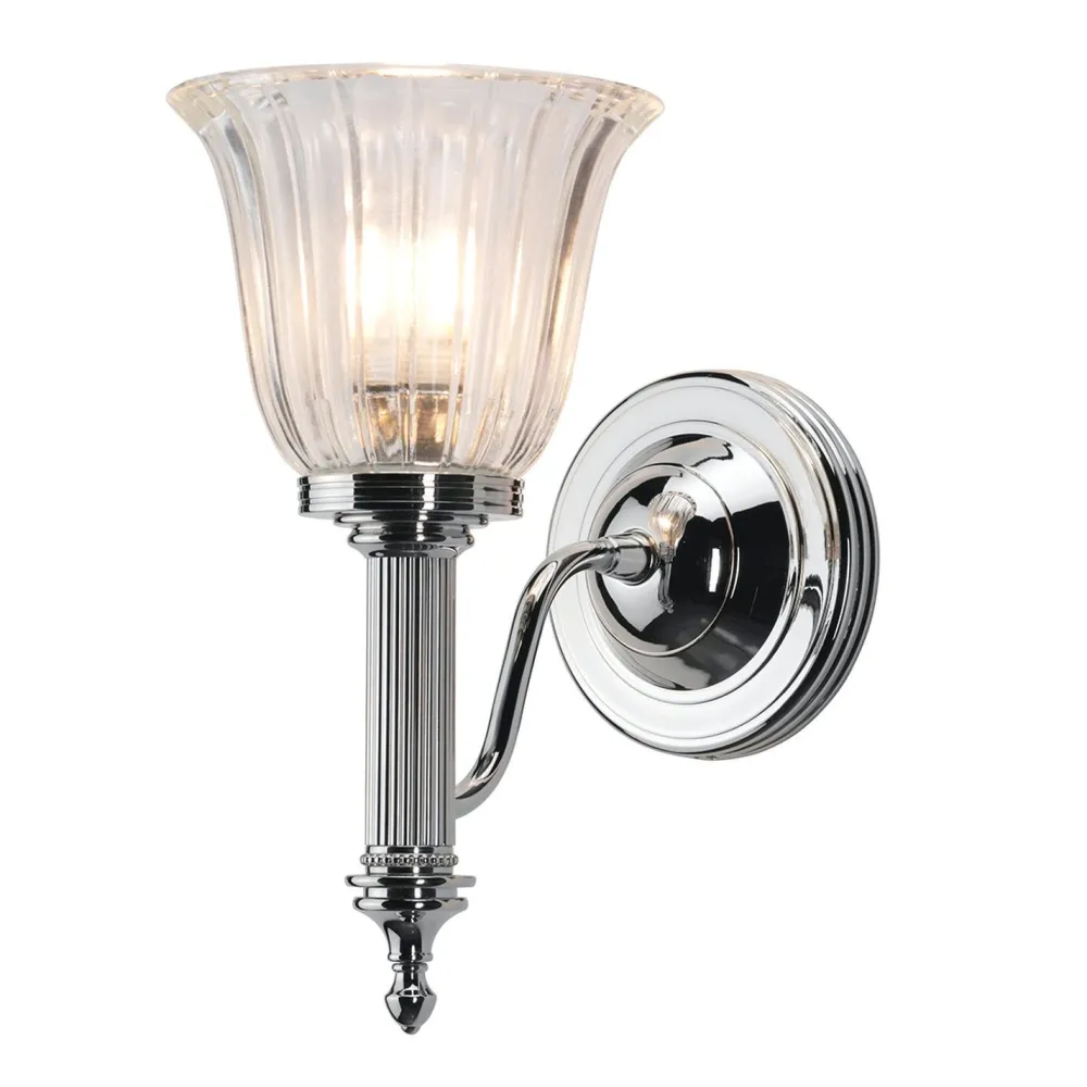 New Elstead Premium Badleuchte Messing in Chrom IP44 rostfrei