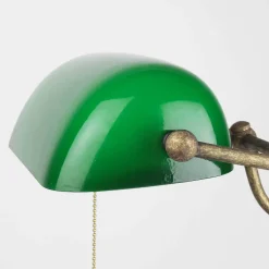 Giovanni Battista Premium Bankerlampe aus Messing in Antik Bronze Tischleuchte* Glaslampen|Metall Lampen