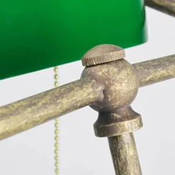 Giovanni Battista Premium Bankerlampe aus Messing in Antik Bronze Tischleuchte* Glaslampen|Metall Lampen