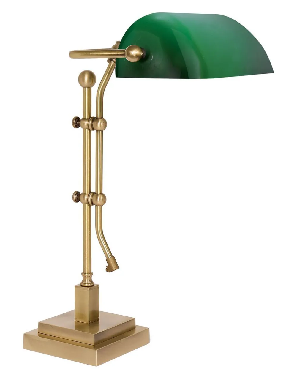 Giovanni Battista Premium Bankerlampe Messing Glas in Grün Schreibtisch* Schreibtischlampen|Glaslampen