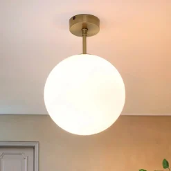 New Giovanni Battista Premium Deckenleuchte MUSA rund Glas Echt-Messing