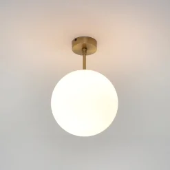 New Giovanni Battista Premium Deckenleuchte MUSA rund Glas Echt-Messing