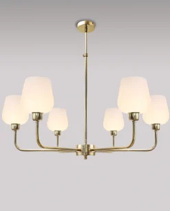 Giovanni Battista Premium Deckenleuchte TALIS Messing Glas verstellbar* Deckenleuchten|Flurlampen