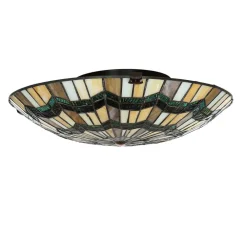 Elstead Premium Tiffany Lampe FARFALLA Buntglas rund Ø42cm* Wohnzimmerlampen|Glaslampen