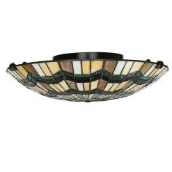 Elstead Premium Tiffany Lampe FARFALLA Buntglas rund Ø42cm* Wohnzimmerlampen|Glaslampen