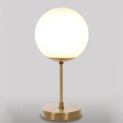 Giovanni Battista Premium Tischlampe MUSA Bronze Weiß Echt-Messing Glas* Glaslampen|Metall Lampen