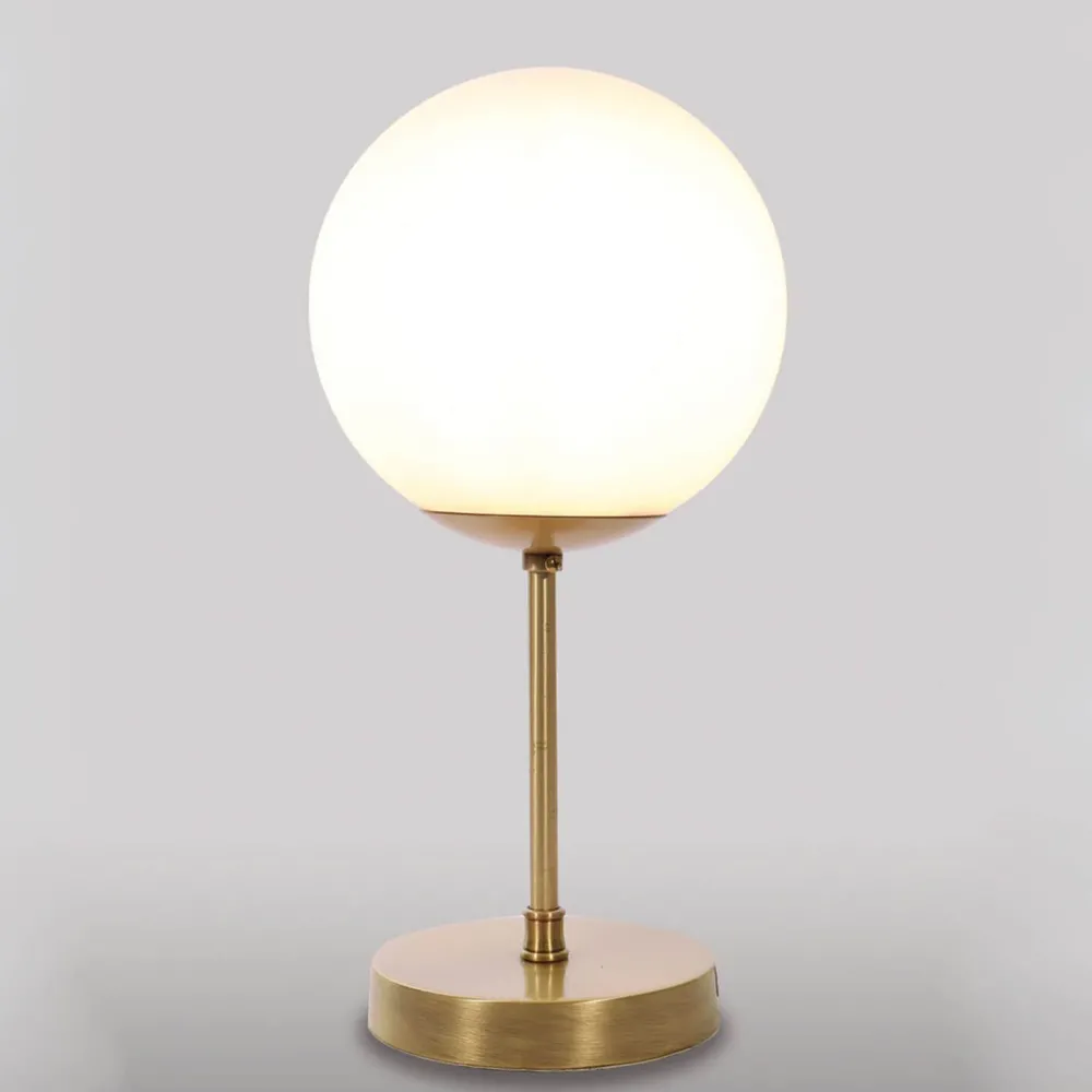 Giovanni Battista Premium Tischlampe MUSA Bronze Weiß Echt-Messing Glas* Glaslampen|Metall Lampen