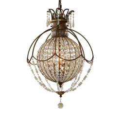 Elstead Prunkvolle Pendelleuchte NOBLES Kristall Schirm Ø46cm