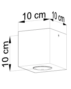 Clearance Sollux Quadratische Betonlampe Decke B:10cm klein GU10