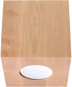 Sollux Quadratische Deckenleuchte Holz B:10cm klein GU10 Flur* Holzlampen|Moderne Lampen