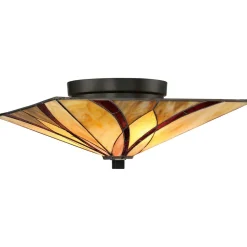Elstead Quadratische Tiffany Lampe Decke Premium Design* Flurlampen|Glaslampen