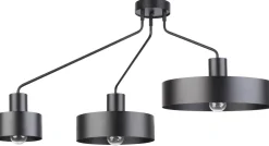 Sigma Retro Deckenleuchte Schwarz Metall 3-flammig auffällig* Deckenleuchten|Wohnzimmerlampen