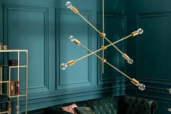 Invicta Interior Retro Deckenleuchte verstellbar Metall E27 in Gold* Deckenleuchten|Bürolampen