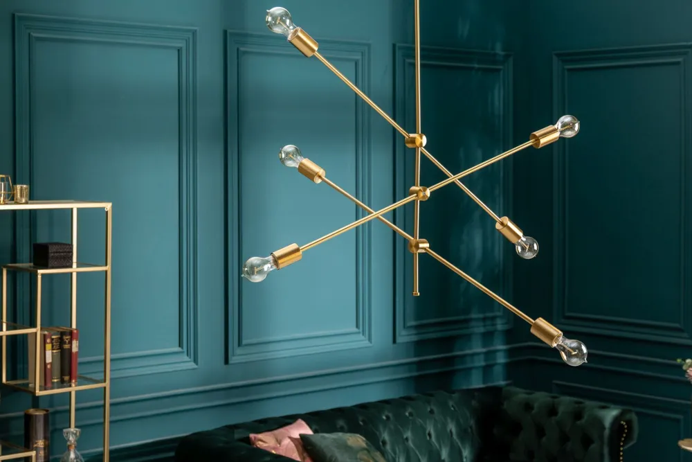 Invicta Interior Retro Deckenleuchte verstellbar Metall E27 in Gold* Deckenleuchten|Bürolampen