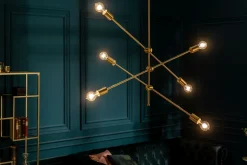 Invicta Interior Retro Deckenleuchte verstellbar Metall E27 in Gold* Deckenleuchten|Bürolampen