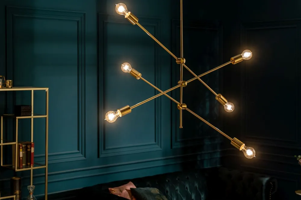 Invicta Interior Retro Deckenleuchte verstellbar Metall E27 in Gold* Deckenleuchten|Bürolampen