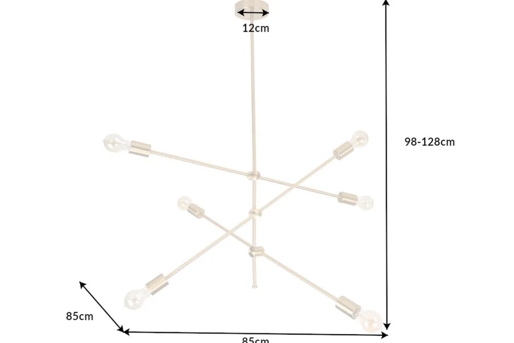Invicta Interior Retro Deckenleuchte verstellbar Metall E27 in Gold* Deckenleuchten|Bürolampen