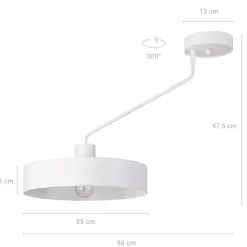 Sigma Retro Deckenleuchte Weiß Metall E27 Ø35 cm auffällig* Deckenleuchten|Wohnzimmerlampen