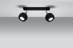 Sollux Retro Deckenstrahler Schwarz 2x GU10 B:30cm* Deckenleuchten|Flurlampen