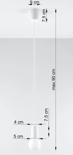 Best Sollux Retro Hängelampe Weiß verstellbar bis 90cm NESSA Küche