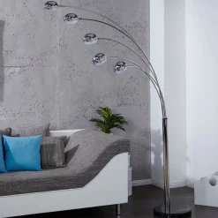 Sale Invicta Interior Retro Lampe Designerleuchte 200cm flexibel Silber