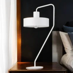 Sigma Retro Nachttischlampe Weiß Metall Lesen E27 61,5 cm* Tischlampen|Schlafzimmer Lampen