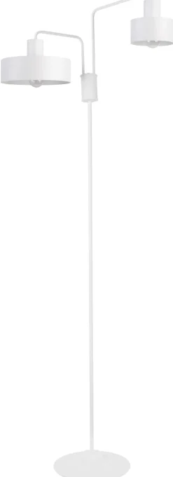Sigma Retro Stehlampe Metall Weiß 2-flammig Lesen 169 cm hoch* Stehlampen|Wohnzimmerlampen